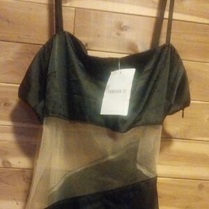 Forever 21 Black and Sheer Camisole Dress
